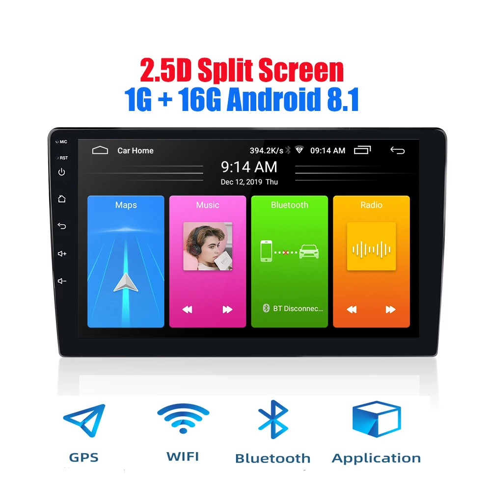 $60.31 2 din android 2.5D car radio Android 8.1 universal Car Radio Player GPS NAVIGATION WIFI Bluetooth MP5 Player Split Screen 1+16