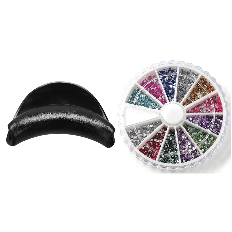 

3000X Small Rhinestone Decoration Gel Nail Manicure Tip Round Glitter 12 Color & 1X Hair Spa Salon Wash Neck