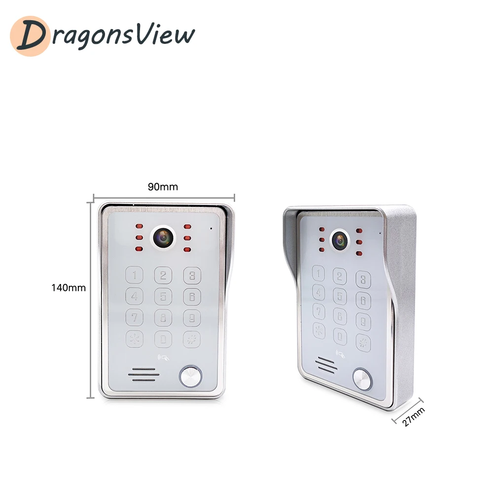Видеодомофон DragonsView 7 дюймов акриловый сенсорный экран AHD 1080P встроенный датчик