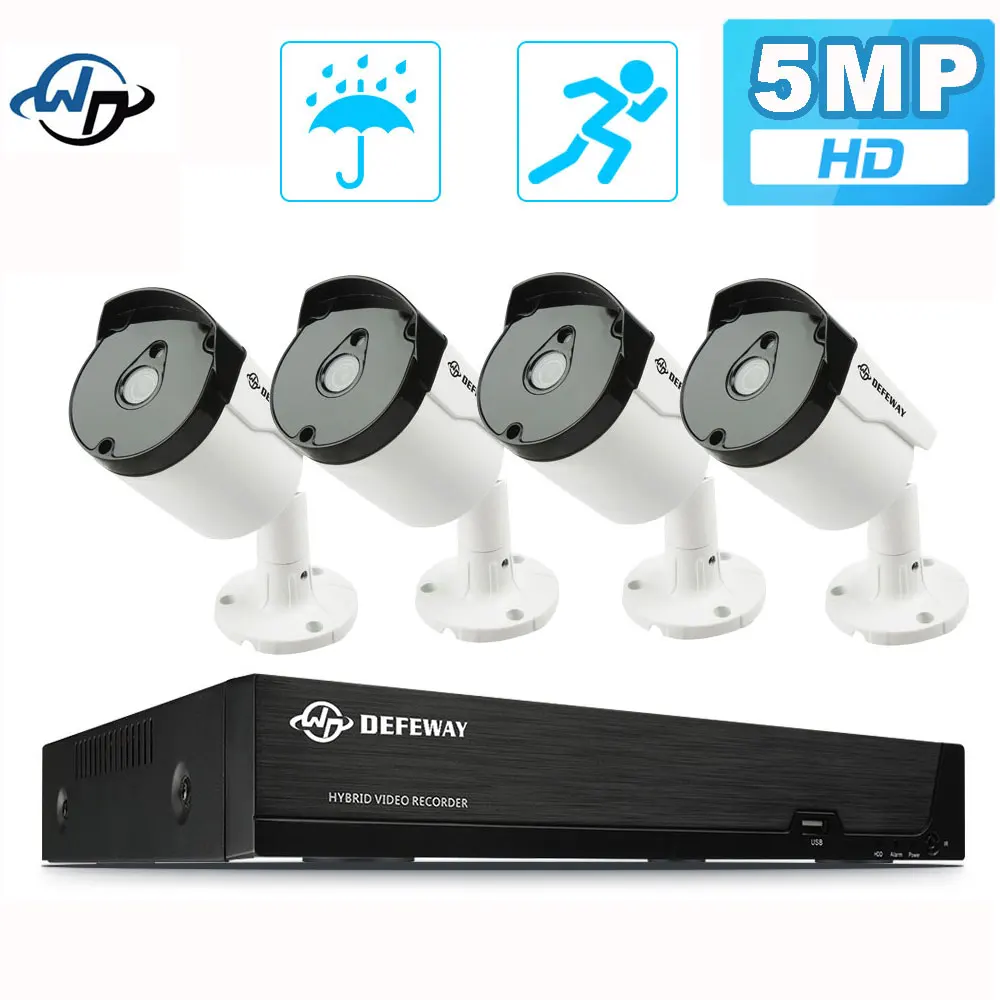 DEFEWAY 8CH 5.0MP комплект видеонаблюдения DVR H.265 + CCTV система камер домашней
