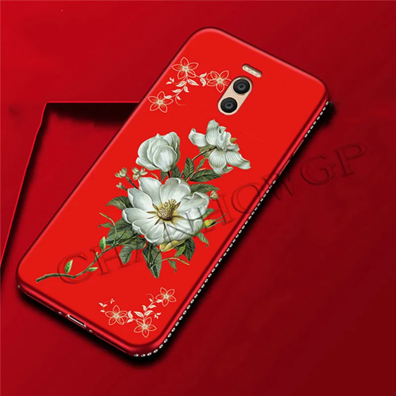 3D Relief Floral Case for Meizu M6 Note M6Note Glitter Diamond Soft Cover Funda For MEIZU M5 M5S Back Coque Capa | Мобильные