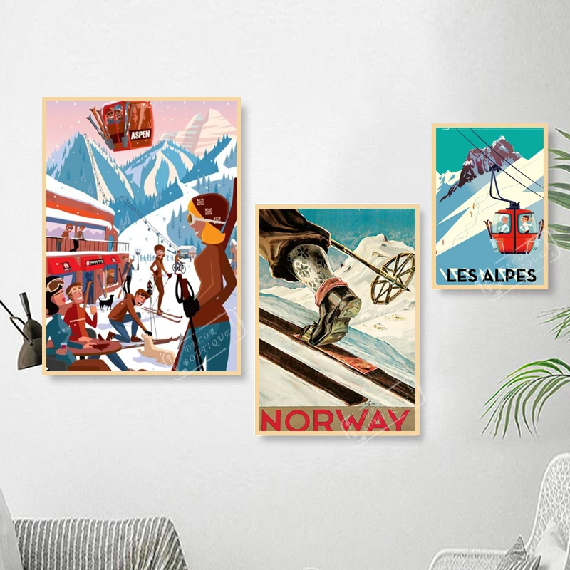 Наклейка на стену в стиле ретро винтажная крафт-бумага плакат декоративный DIY для