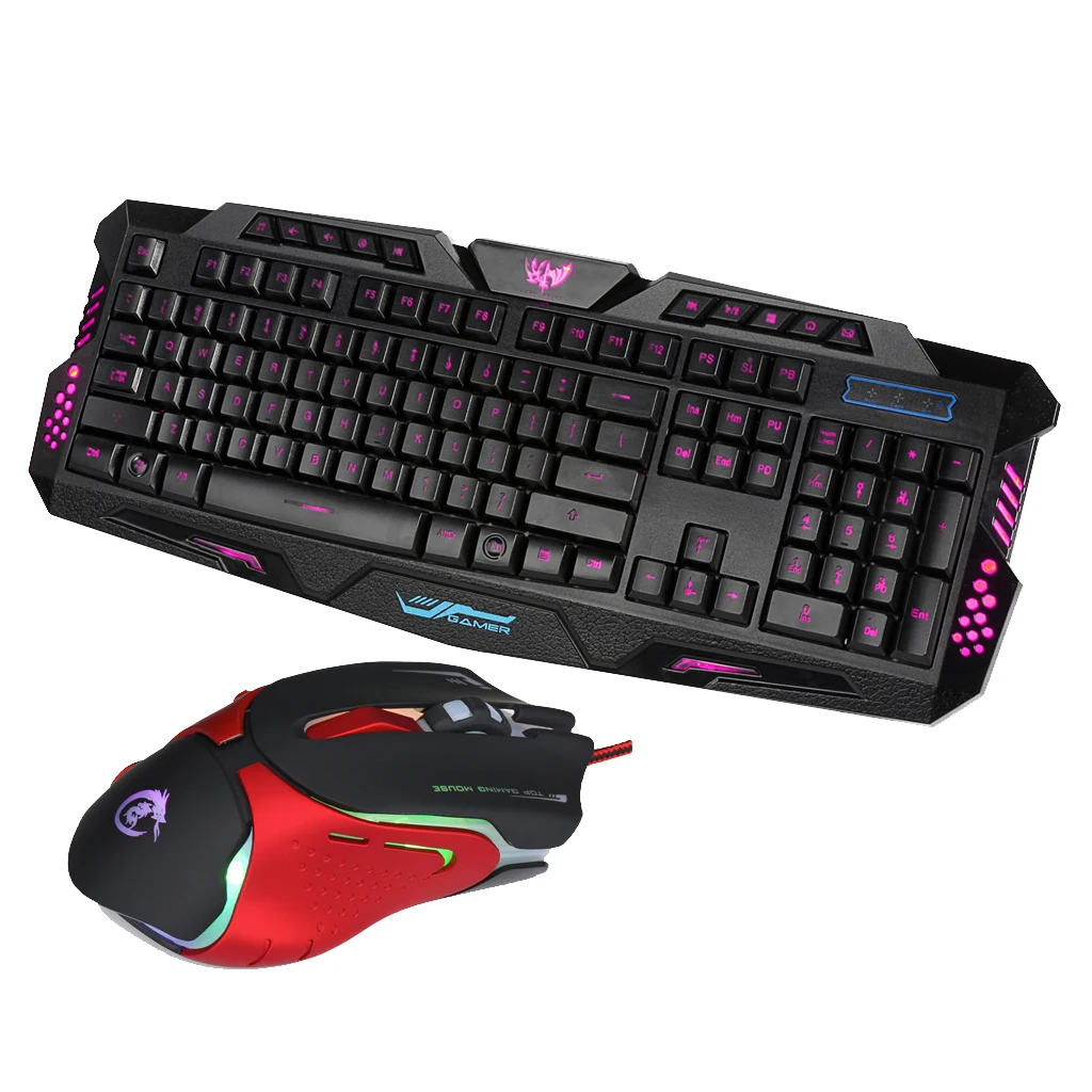 USB Проводная игровая клавиатура с подсветкой комбинированная мышь