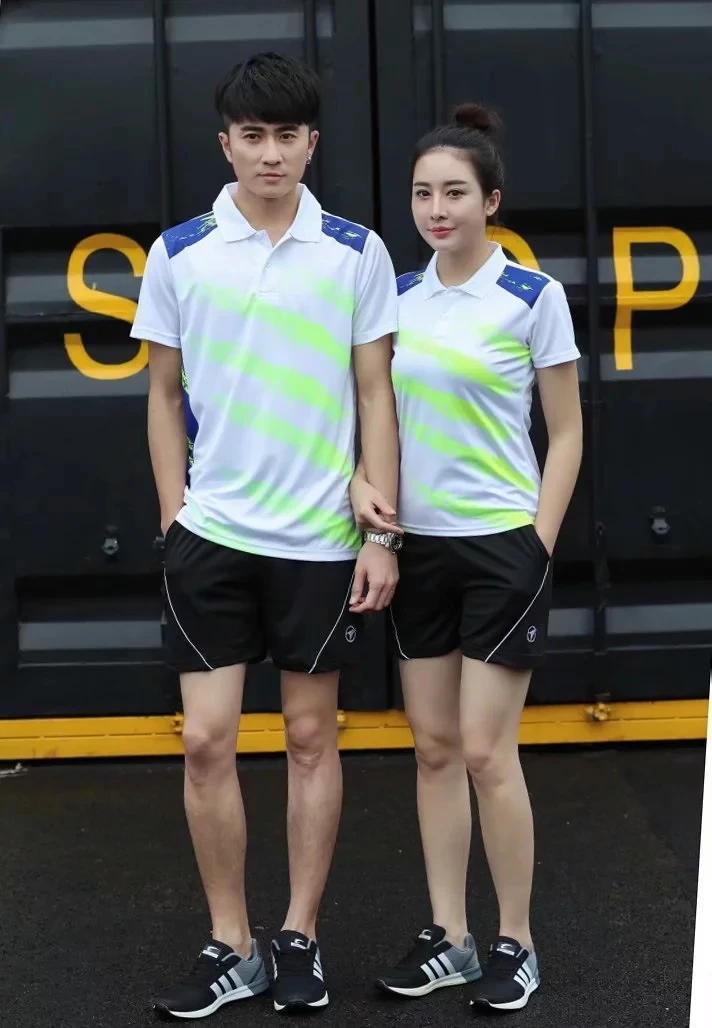 Летний Теннисный спортивный костюм Быстросохнущий короткий рукав для мужчин и