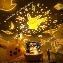 Pokemon Pikachu Rotating Projection Lamp Music Light Six Kinds of Projection Replaceable Night Light Children Toy Birthday Gift