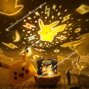 pokemon pikachu rotating projection lamp music light six kinds of projection replaceable night light children toy birthday gift free global shipping