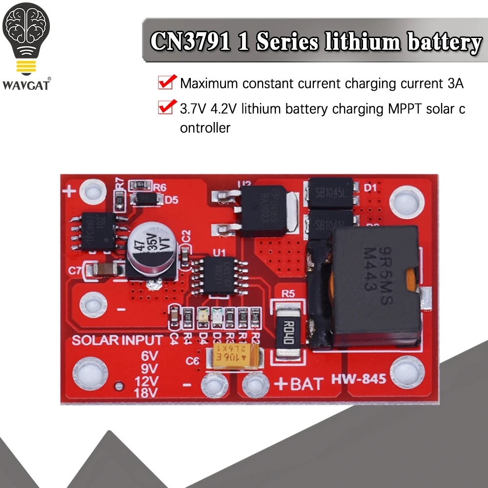 Контроллер солнечной панели 1S MPPT CN3791 6 в/9 В/12 В 3 А модуль управления энергией 18650