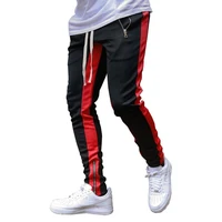 joggers men casual pants fitness sportswear tracksuit color block zip pockets drawstring sweatpants trousers gyms track pants