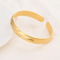 gold plated cuff circle bangle bracelet for women men adjustable size bangle high quality jewelry party gifts