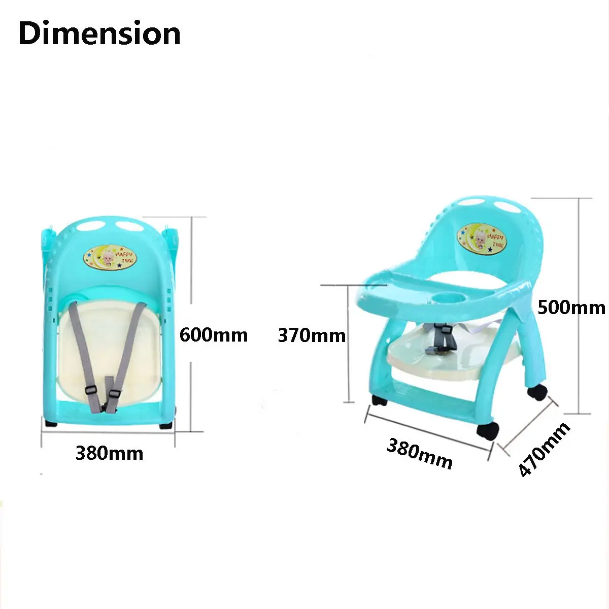 

Baby Eating Feeding Table Seat Toddler Portable Booster Chair Foldable Adjustable Height Walker Rotary Wheels