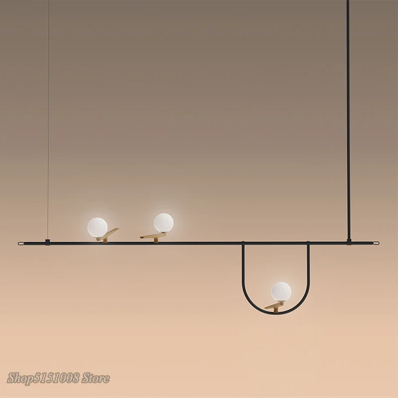 Дизайнерская люстра в скандинавском стиле с изображением птиц подвессветильник