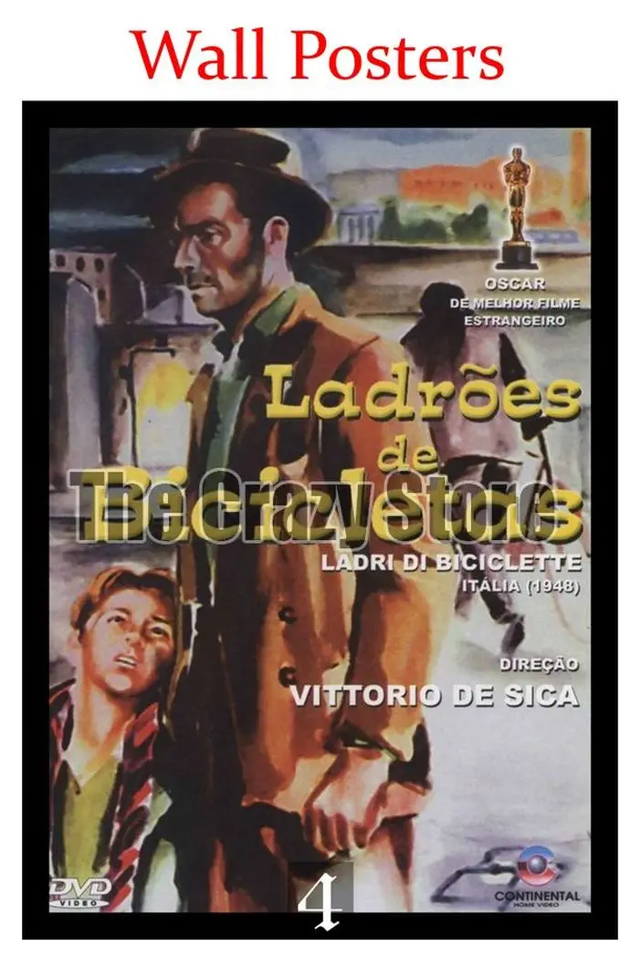 Велосипедные воры классические белые крафт бумажные картины винтажные