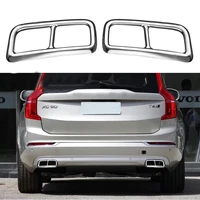 for volvo xc90 s90 xc60 2014 2019 car rear dual exhaust muffler end pipe stickers cover trims accessories stainless steel 2pcs