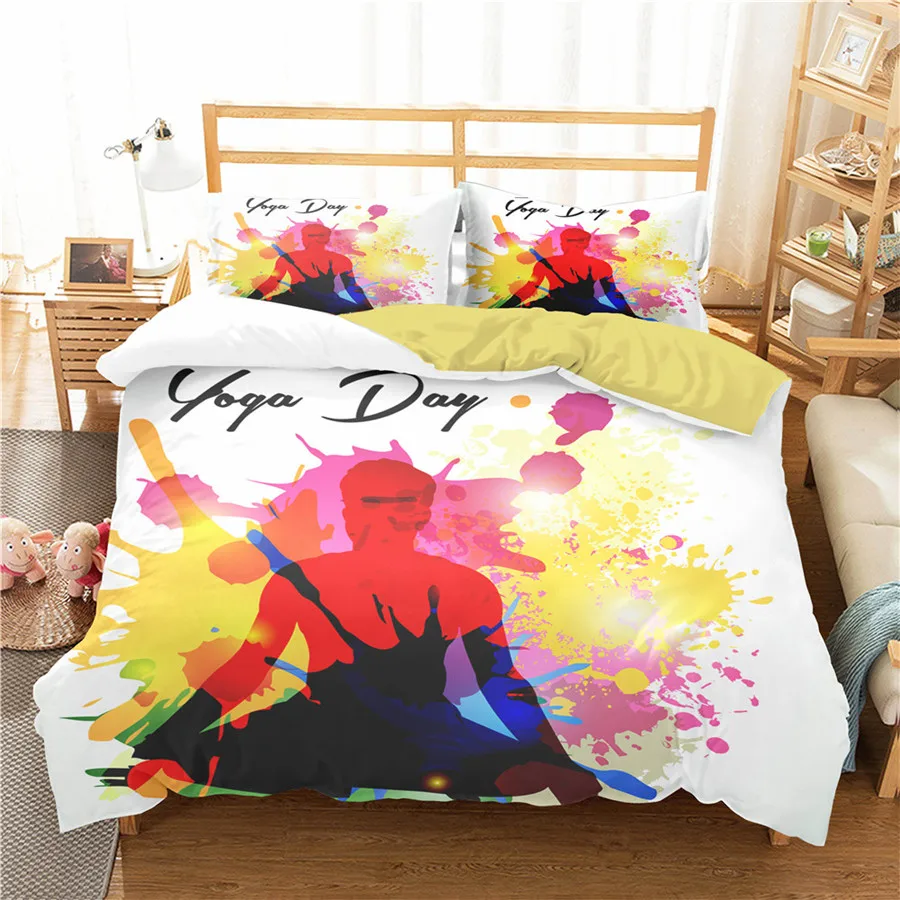

A Bedding Set 3D Printed Duvet Cover Bed Set Yoga Buddha Home Textiles for Adults Bedclothes with Pillowcase #YJ11