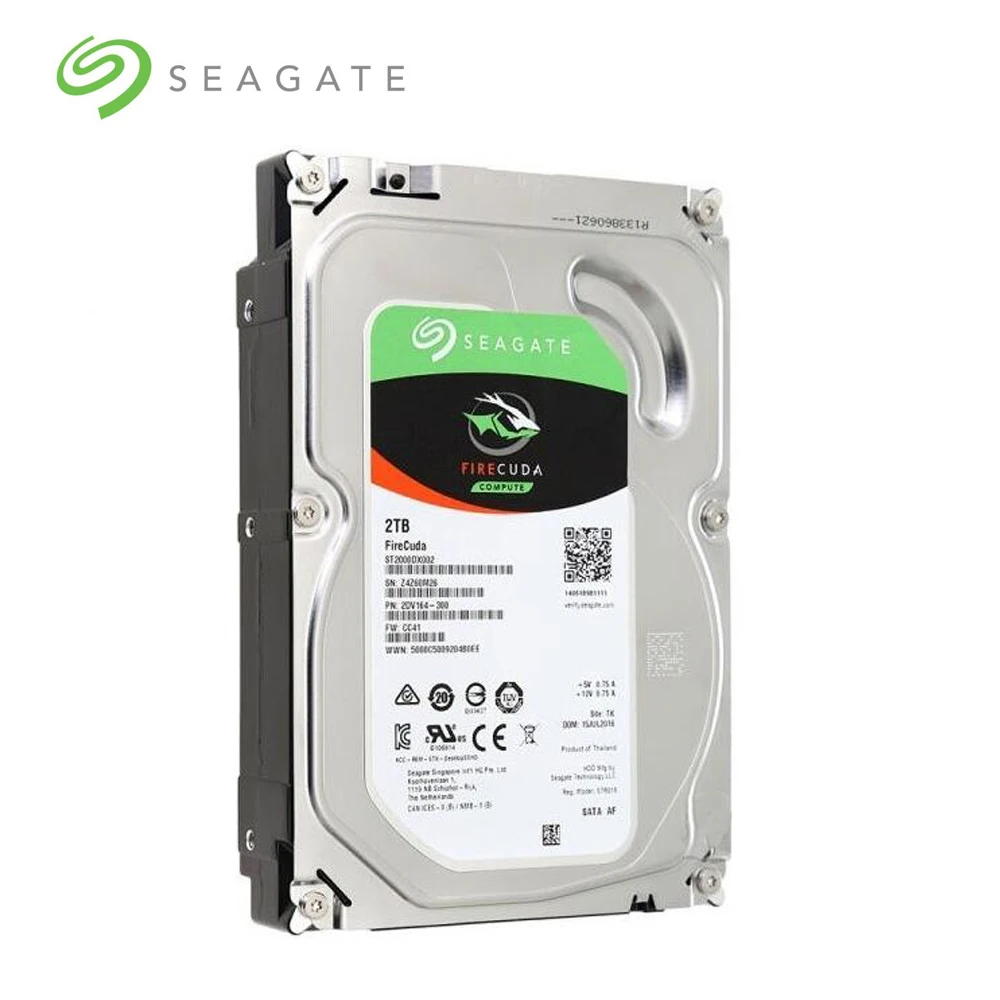 Seagate 2 ТБ FireCuda Gaming SSHD (твердотельный гибридный диск)-7200 об/мин SATA 6 ГБ/сек. 64 МБ кэш