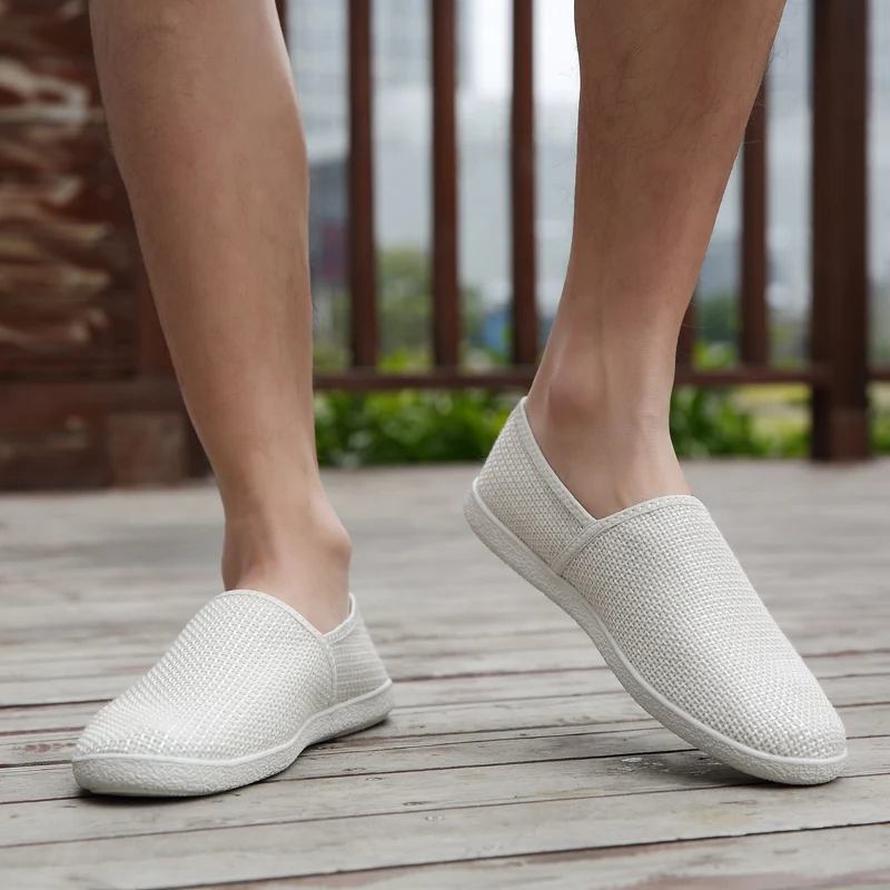 PUPUDA/весенние эспадрильи Мужская повседневная обувь Дышащая парусиновая Модная