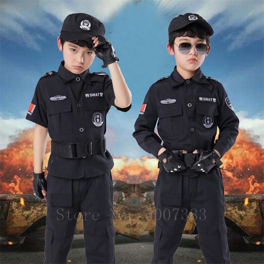 Полицейская детская военвечерние полицейская армейская униформа для девочек и