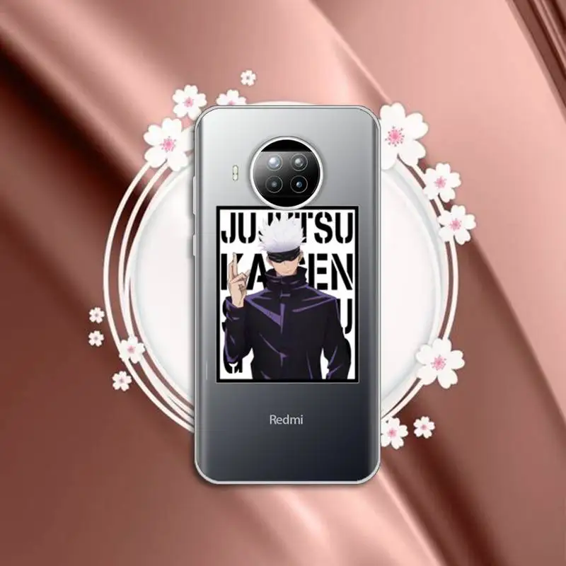 

Hot Anime Jujutsu Kaisen Phone Case Transparent for Xiaomi mi Redmi note 10 t 8 9 pro lite 11 Samsung S 8 9 10 20 plus ultra