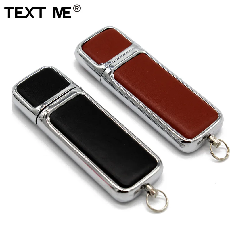 TEXT ME коричневый черный 2 цвета кожа с брелоком модель 4 ГБ 8 usb флеш накопитель 0 16 32