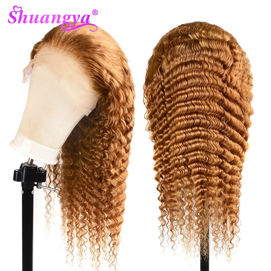 Бразильские волосы 13X6 глубокая волна фронтальная часть человеческие парики цвет