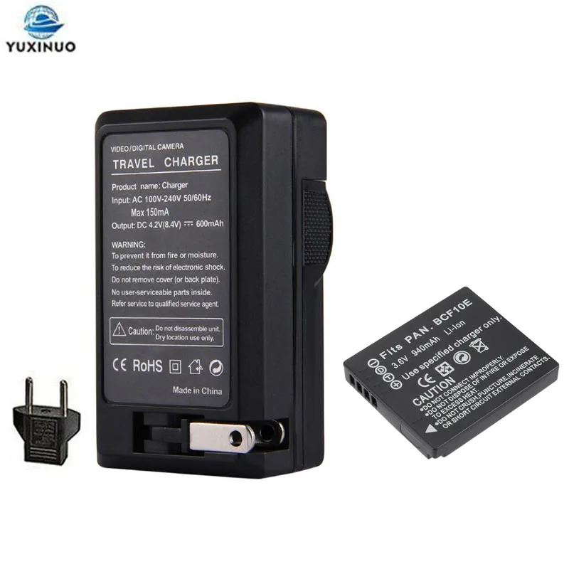 940 мА/ч DMW-BCF10E BCF10 BCF10PP Батарея + Зарядное устройство для цифрового фотоаппарата
