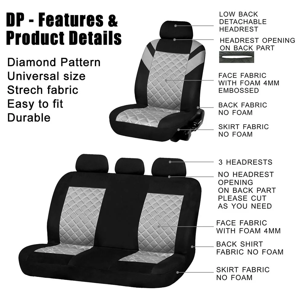 universal fantastic diamond pattern embossed auto interior accessories automobile car seat cover free global shipping
