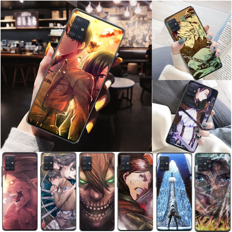 

Attack On Titan Armin Arlert Levi Eren Jager Mikasa Ackerman Phone Case For Samsung Galaxy A51 A71 4G 5G Soft TPU Carcasa
