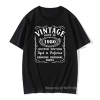 made in 1980 all original parts t shirt 41th birthday gift design cotton graphic tshirts male vintage print husbands tops tee