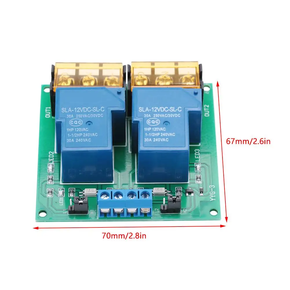 30A YYG 3 DC 5V/12V/24V высокое Мощность 2 х канальный релейный модуль двунаправленный