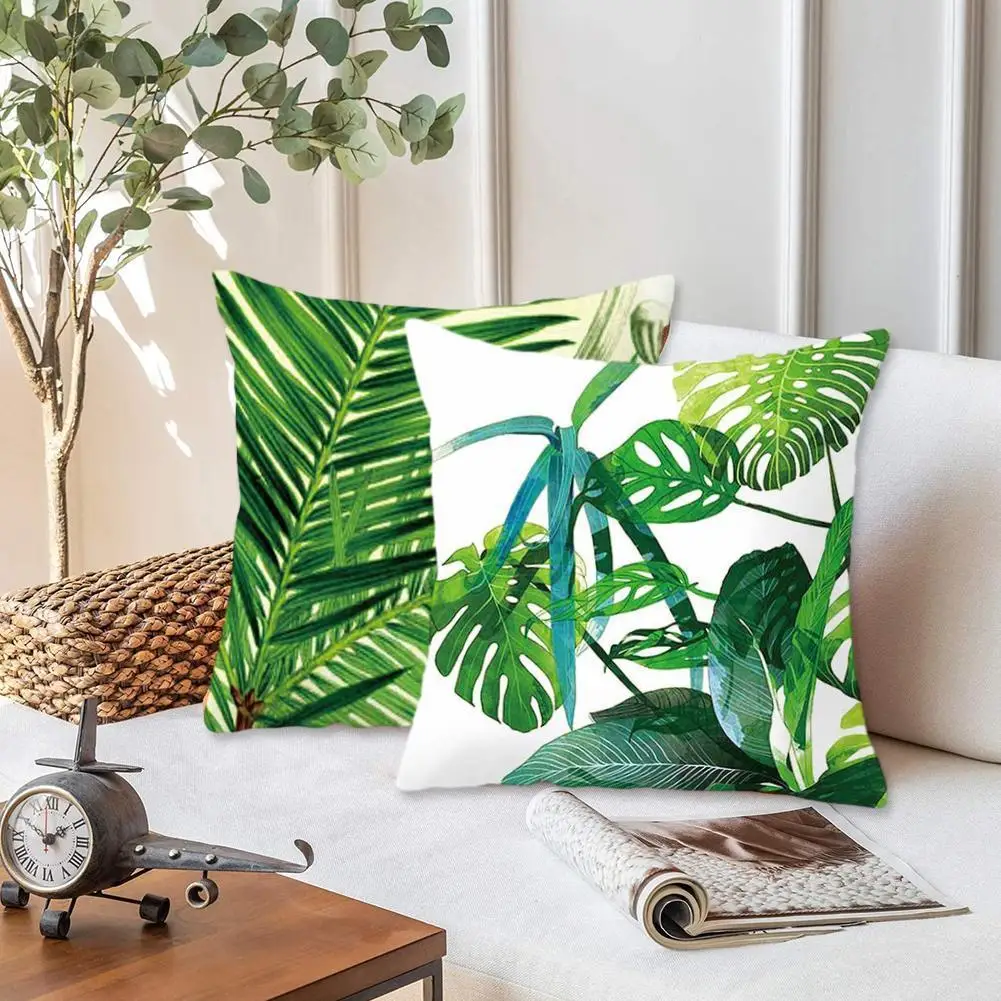 

Тропические растения Узор Декоративная Подушка Наволочка автомобиля Полиэстеровая накидка Подушка мультипликационным мотивом украшения ...