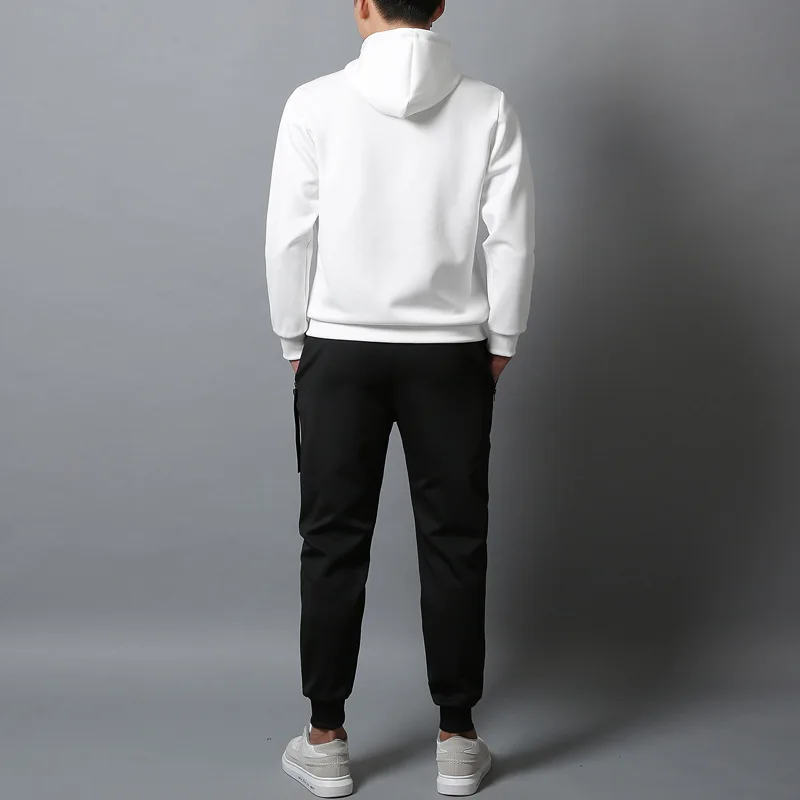 

Men's Tracksuit Casual Sport Suits Hoodies+Sweatpants 2pcs Sets Jogging Homme Zip up Hoody Sweatshirt Male Hooded Sportswear
