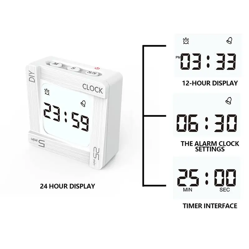 

Timer Creative Shaking Digital Alarm Clock Classroom or Meeting Timer Sports Timer Any Minute Time Management Device