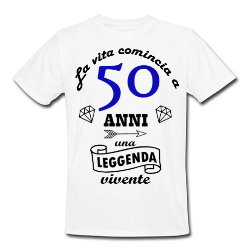 Новинка 2019 Повседневная футболка с коротким рукавом Uomo La Vita Comincia A 50 Anni Una Leggenda