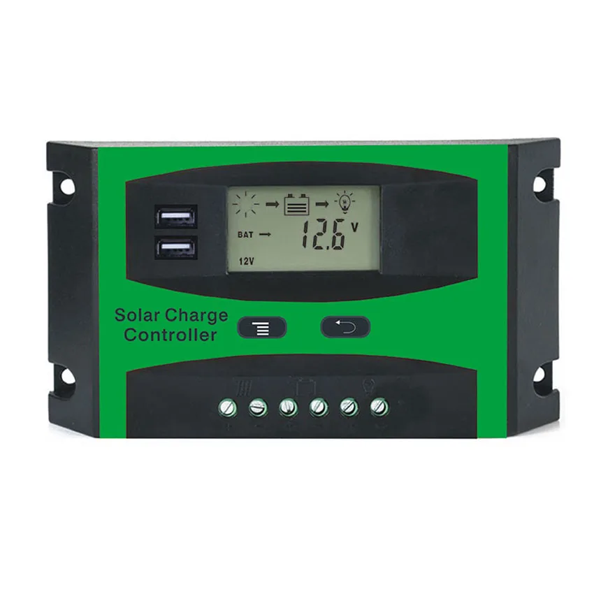 30A 20A 12V 24V AUTO Solar Controller LCD Charge with Dual USB 5V Panel Battery Regulator |