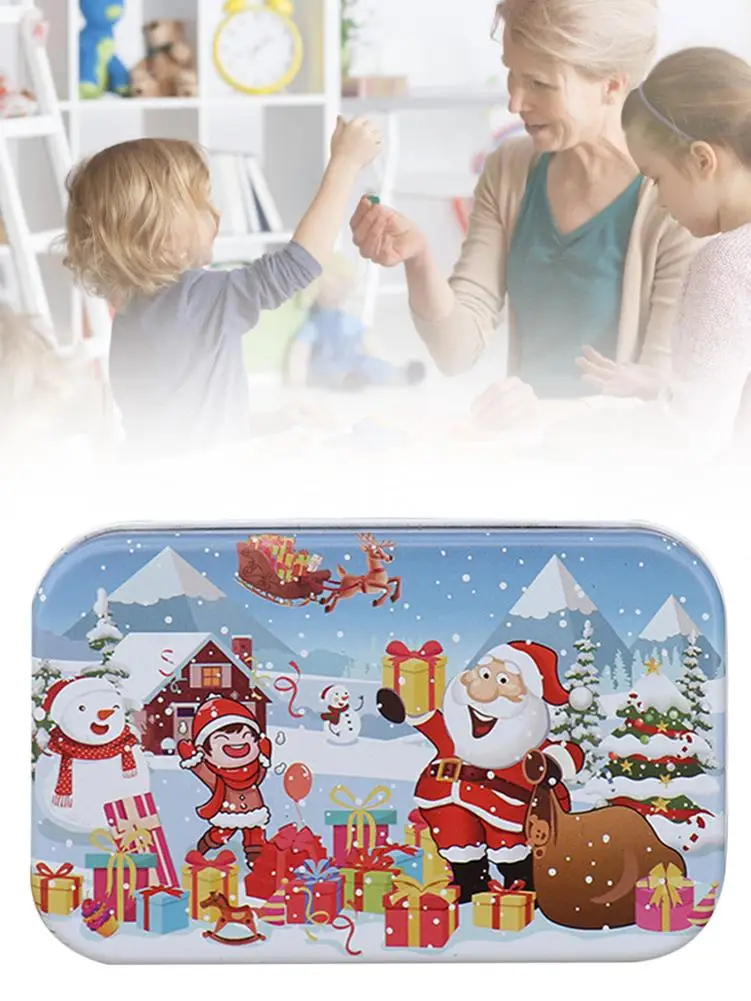 

60 Piece Puzzle Iron Box Toy Children Cartoon Puzzle Learning Toy Christmas Gift Puzzles Toys Material Is Not Easily Deformed