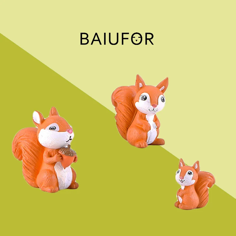 BAIUFOR животные миниатюрные лесные белки Семейные фигурки Сказочный Сад Miniaturas