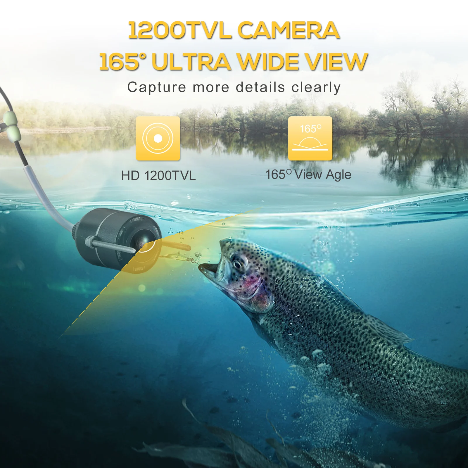 Продажа 1200TVL Рыбацкая камера 3,5 дюймов цветная ЖК-камера для подводной рыбалки рыболокатор 165 градусов подводный детектор рыб монитор