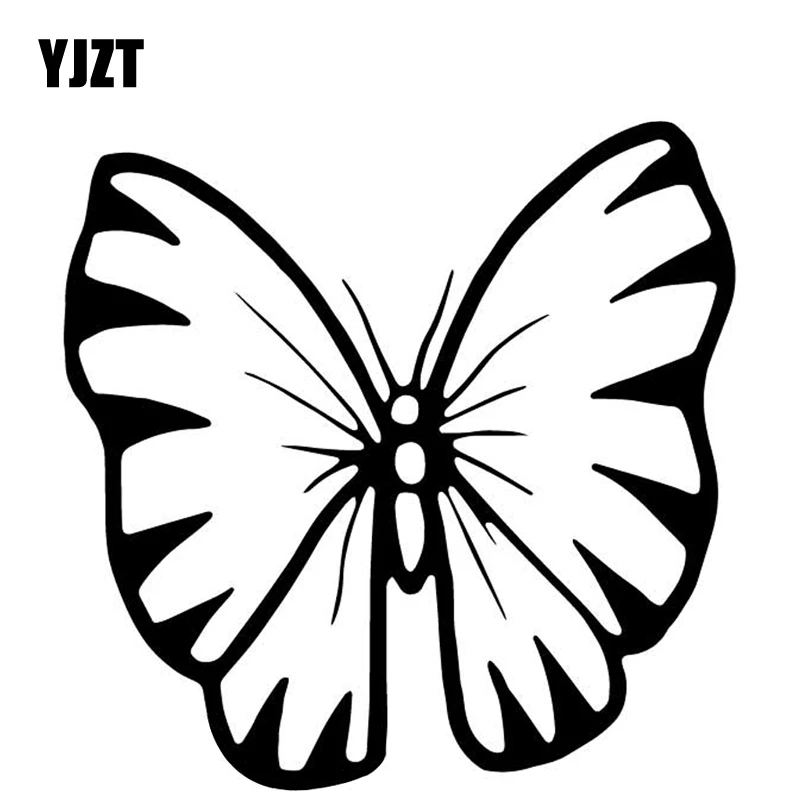 

YJZT 15.8CM*15.7CM Butterfly Decor Pattern Car Stickers Vinyl Decal Car Trunk Black/Silver C4-2809