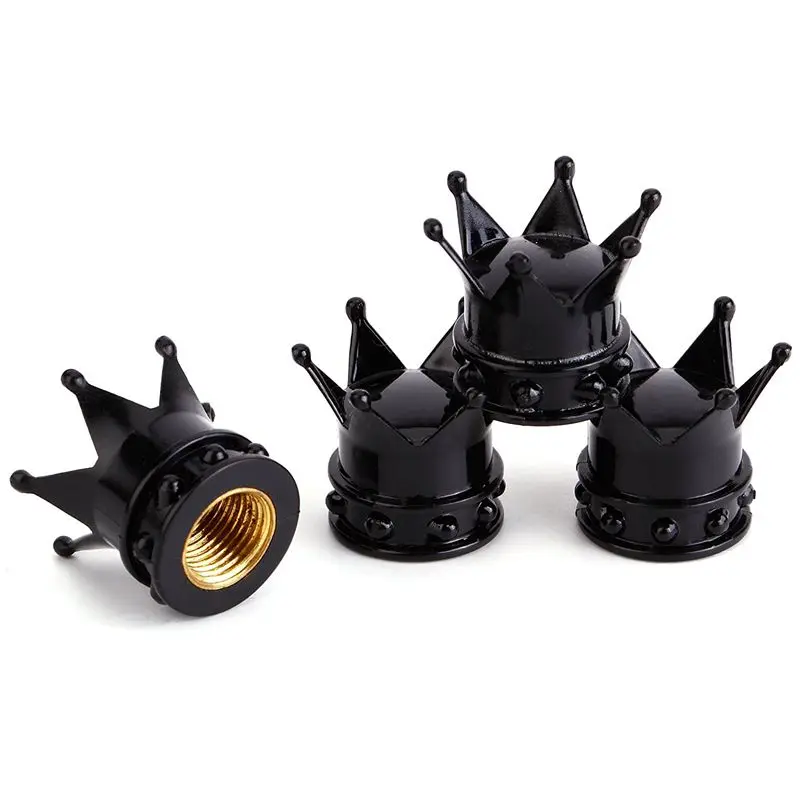 Колпачки пневматических клапанов 4 crown черные колпачки для велосипедов