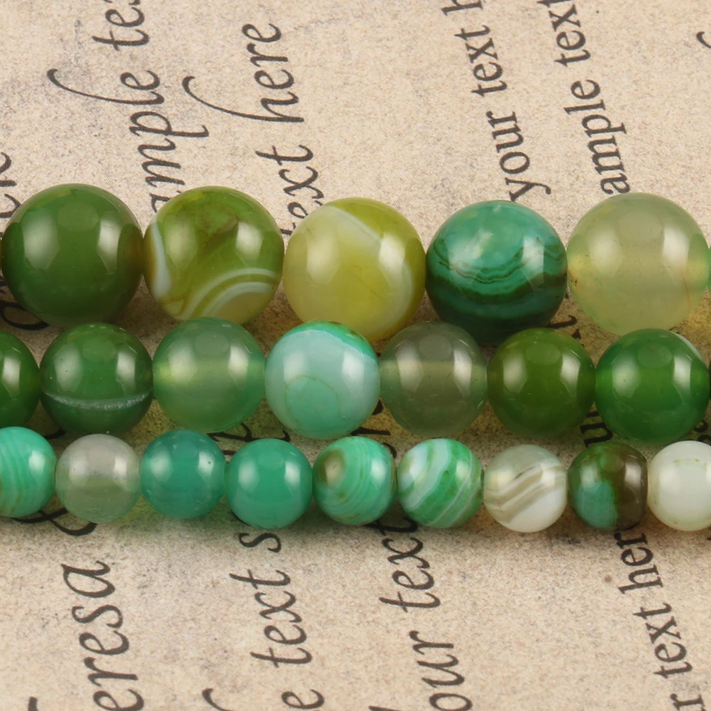 

Natural Stone Beads Green Fire Agates Onyx Loose Spacer Beads for Jewelry Making Diy Charms Bracelet Necklace 6 8 10mm 15 Inch
