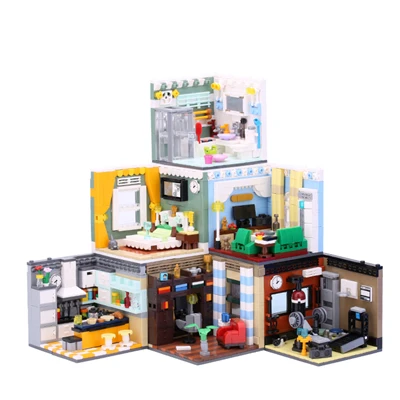 Наборы для дома MEOA, 6 стилей, кубики для дома, MOC, город, друзья, наборы для дома, Обучающие игрушки, подарок