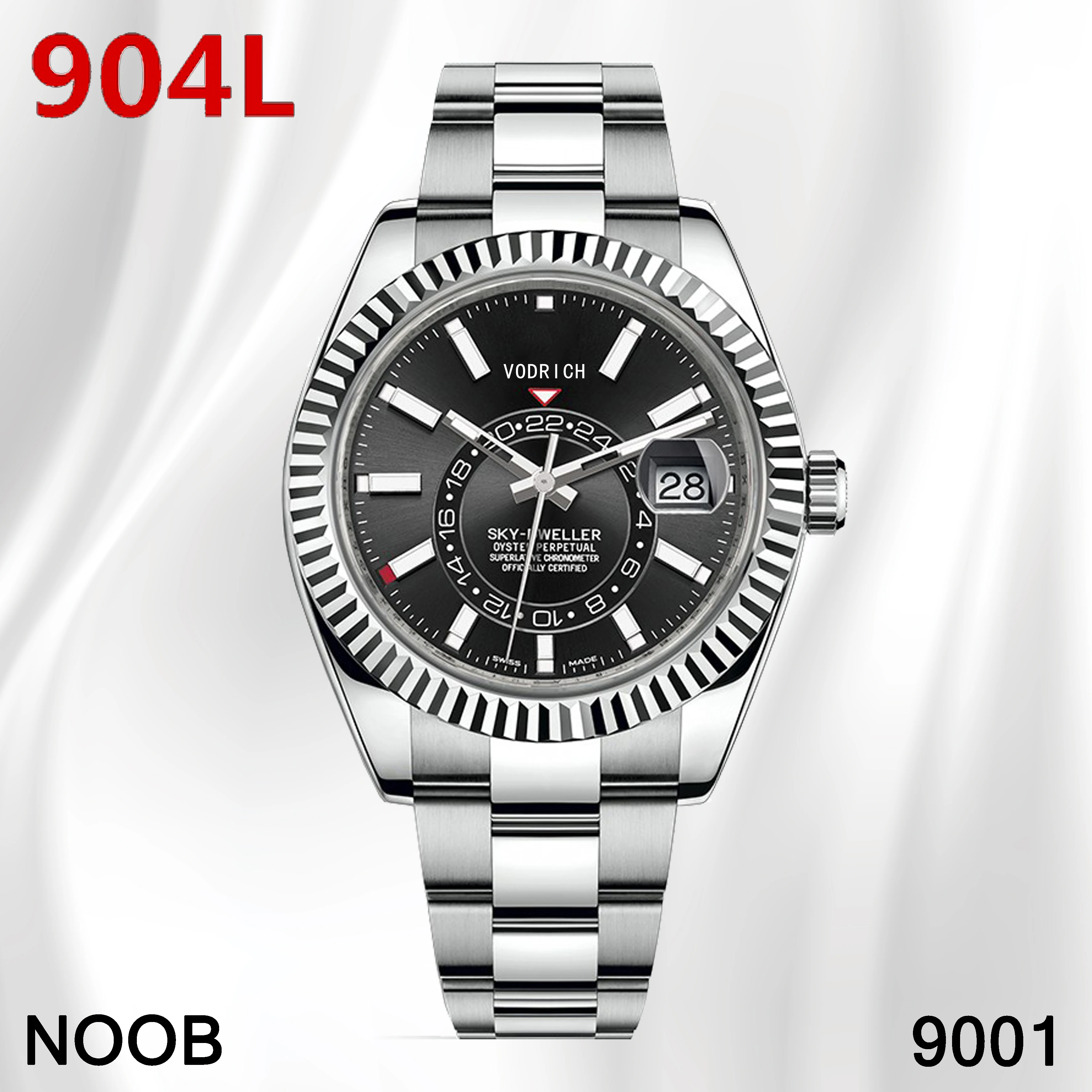 

Mens Watch Waterproof Automatic Mechanical Sky dweller 904L Stainless Steel Eta2813 Movement Sapphire Glass Male Wristwatches