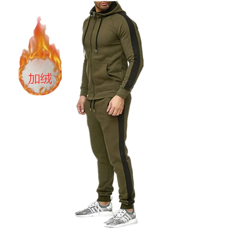 Модные мужские спортивные комплекты 2 шт./компл. весна осень 2021 толстый мужской