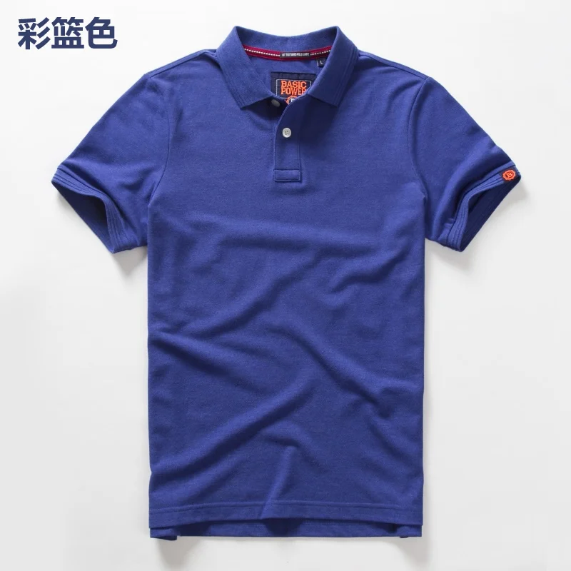 

Vomint Summer Mens Polo shirts Cotton Shirts Short Sleeve Letter Embroidered Emblem Simple Shirt for Male Size M-3XL