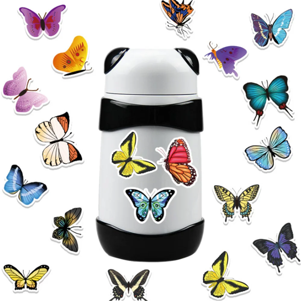 

10/30/50PCS Cartoon Color Butterfly Graffiti Stickers Hand Account Suitcase Laptop Waterproof Guitar Decoration Toys Wholesale