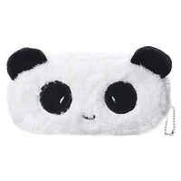 fashion cartoon faux fur panda pouch storage purse pencil case pen bag wallet stationery pencilcase makeup cosmetic handbag