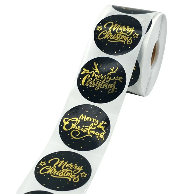 

500 шт. золотые наклейки Веселый Рождественский подарок украшения для упаковки канцелярские наклейки для фестиваля счастливого украшения э...