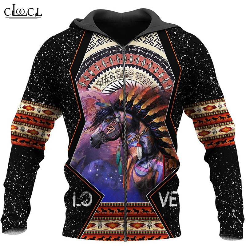 

CLOOCL Newest Popular Native Indian 3D Print Zipper Hoodies Pullover Men Women All-match Funny Casual Tops Drop Shipping