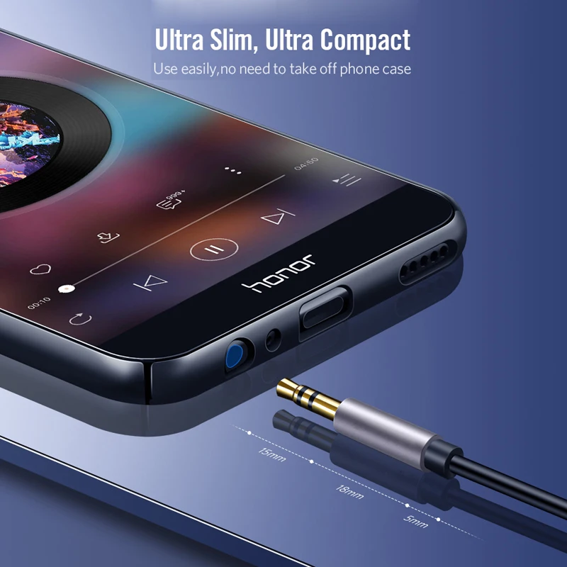Аудиокабель удлинитель с разъемом 3 5 мм для Huawei P20 lite стерео кабель Aux наушников