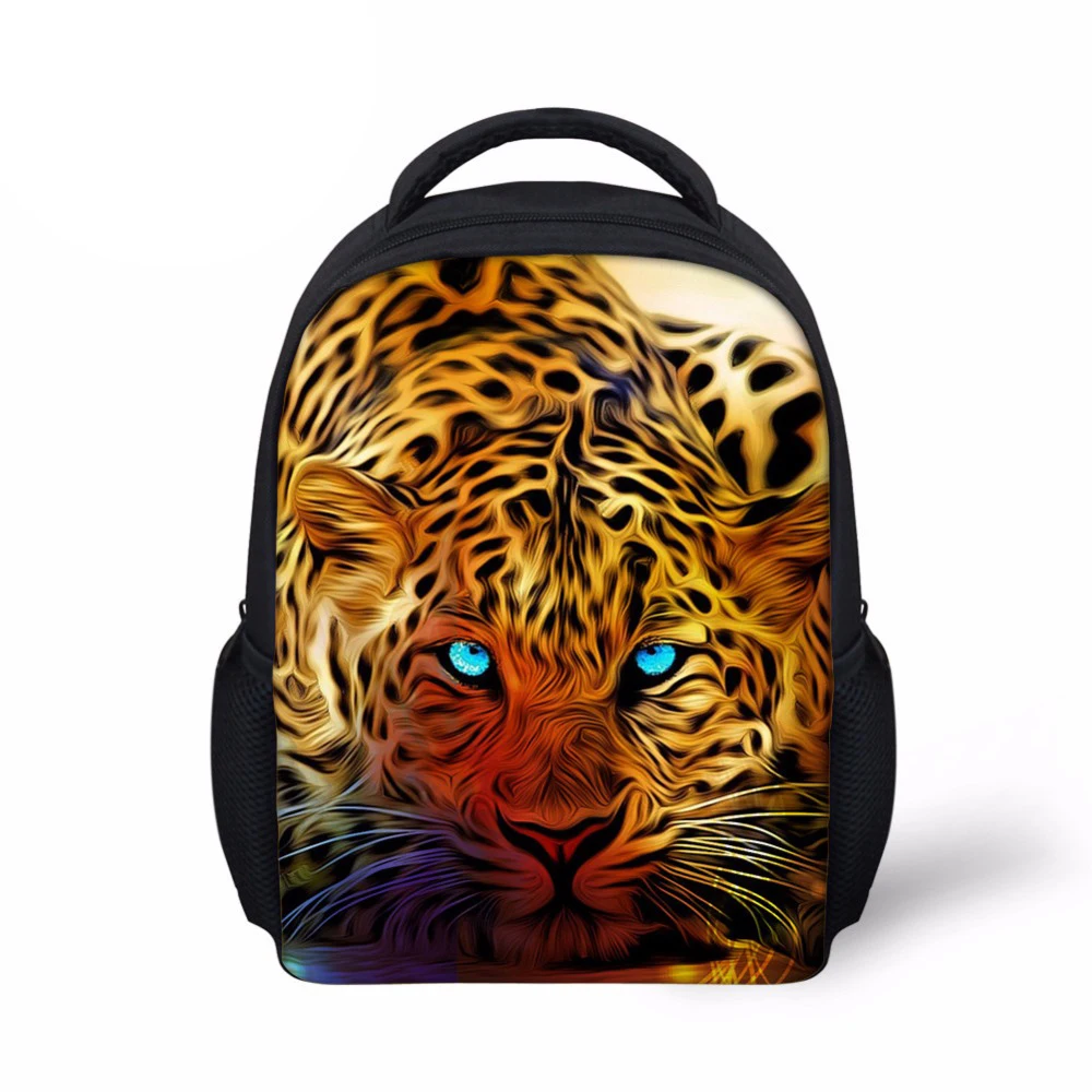 Ортопедический школьный портфель для мальчиков и девочек, Маленькая детская сумка с 3D рисунком льва, тигра, зоопарка, с леопардовым принтом